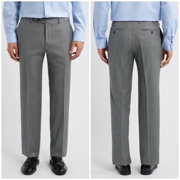 New Canali Dietro Wool Trouser Dress Pants Impeccabile Gray Sz 42 - Picture 1 of 13